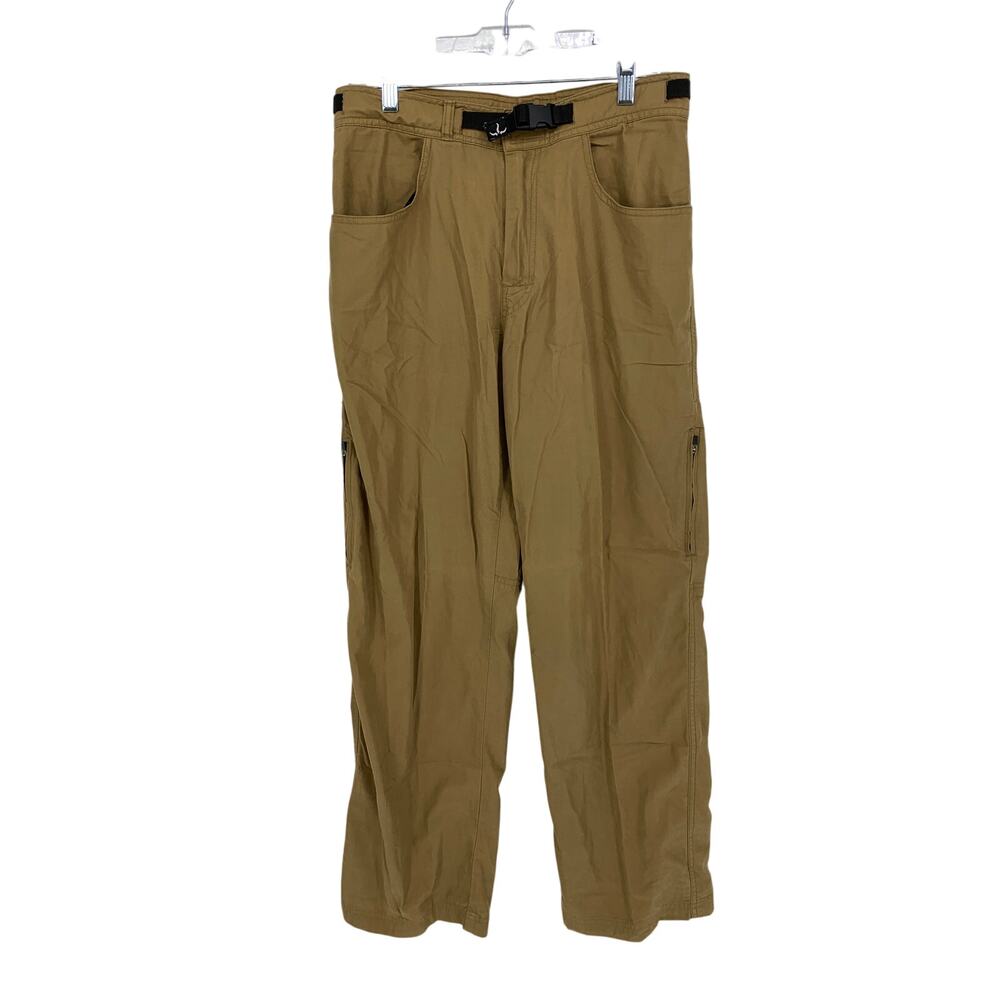 Vintage Prana Cargo Pants Mens Sz M Brown Adjustable Waist 30" Inseam